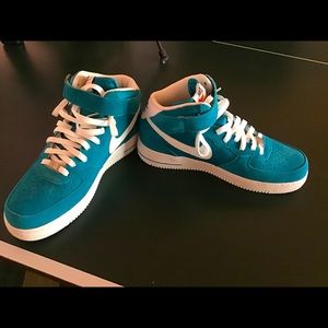 Teal Nike Air Force 1s
